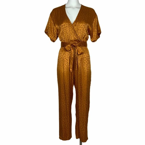 Joie Tau Jumpsuit XS Copper Belted Leopard Design - Picture 12 of 13